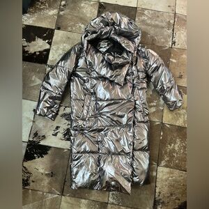 UGG CATHERINA PUFFER OVERSIZE JACKET SILVER METAL